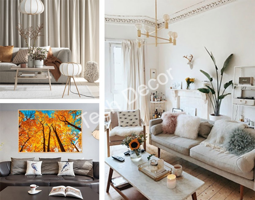 Trang trí không gian phòng khách với chủ đề mùa thu